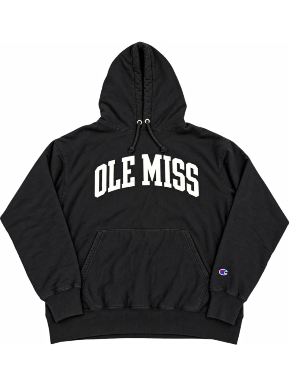 Champion Reverse Weave Ole Miss Rebels Black Pullover Hoodie Sweatshirt 2XL